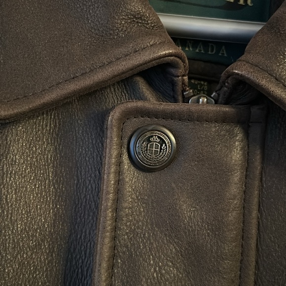 DANIER LEATHER men’s genuine brown leather jacket size large - Picture 3 of 11